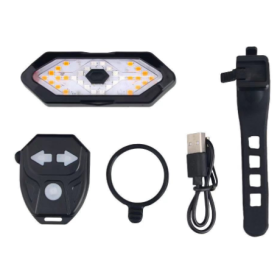 eBicycle turn signal USB charging tail light LED wireless remote control turn signal warning light