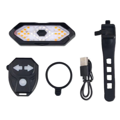 eBicycle turn signal USB charging tail light LED wireless remote control turn signal warning light