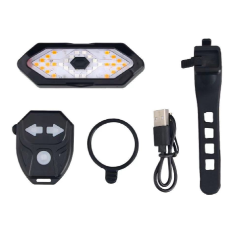 eBicycle turn signal USB charging tail light LED wireless remote control turn signal warning light