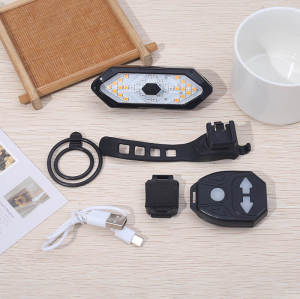 eBicycle turn signal USB charging tail light LED wireless remote control turn signal warning light