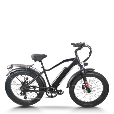 Fat Tire Mountain E-bike Wide Seat Pull-Up Battery 250W-500W Motor 48V Battery 20mph Max OEM/ODM