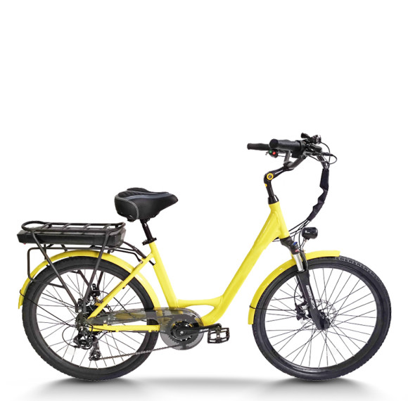 Mid-Motor Step-Thru E-bike 350W 36V 13Ah Battery Shimano Tourney 7-Speed 20mph Max OEM/ODM