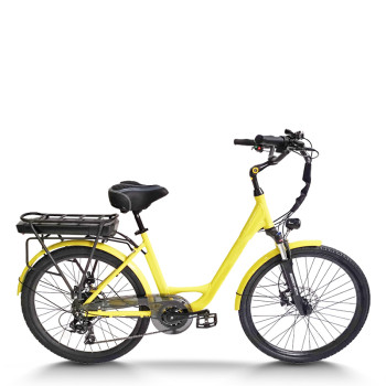 Mid-Motor Step-Thru E-bike 350W 36V 13Ah Battery Shimano Tourney 7-Speed 20mph Max OEM/ODM