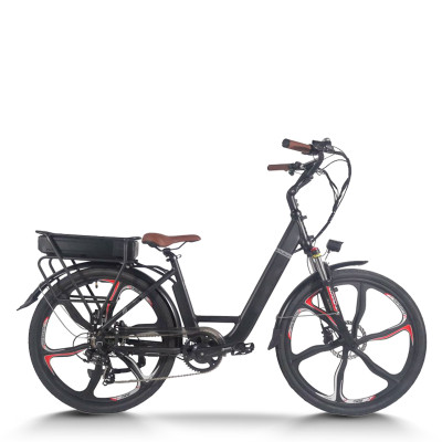 Step-Thru City E-bike Rear Rack Battery Integrated Wheels 350W Motor 36V 13Ah Battery OEM/ODM