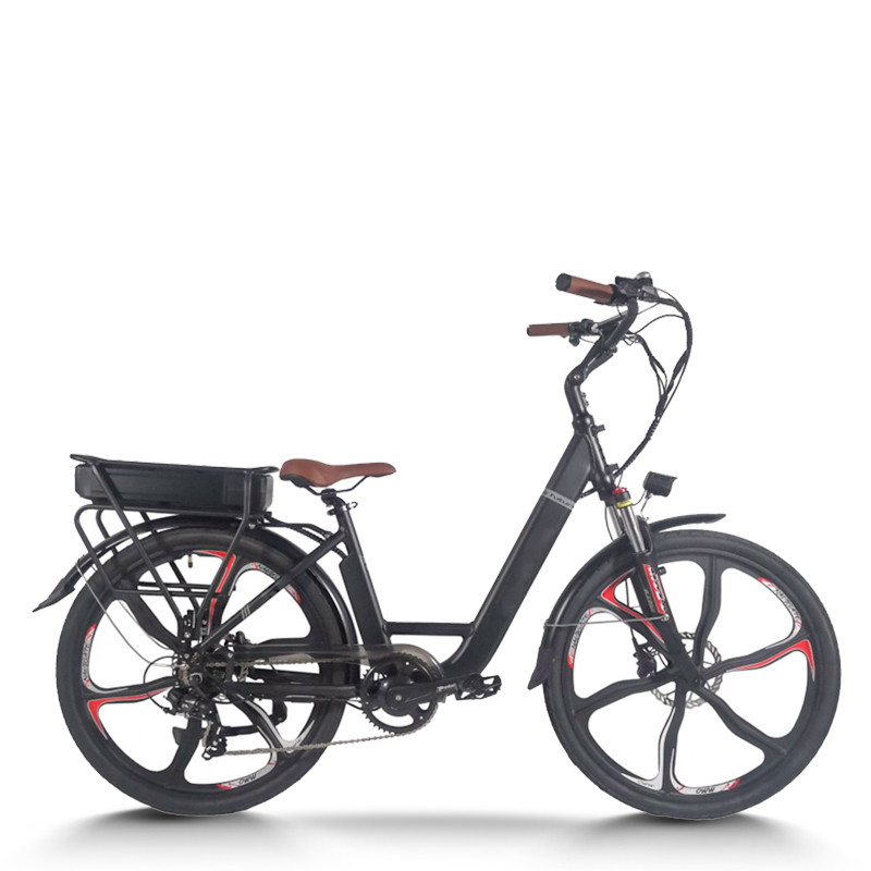 Step-Thru City E-bike Rear Rack Battery Integrated Wheels 350W Motor 36V 13Ah Battery OEM/ODM