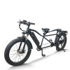 Fat Tire Electric Tandem Bike Dual Seat & Pedal Rear Hanger & Fender 500W-1000W Motor 48V Battery