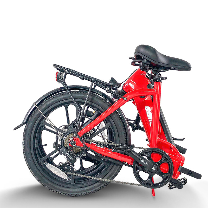 red Folded electric bike Cemoto