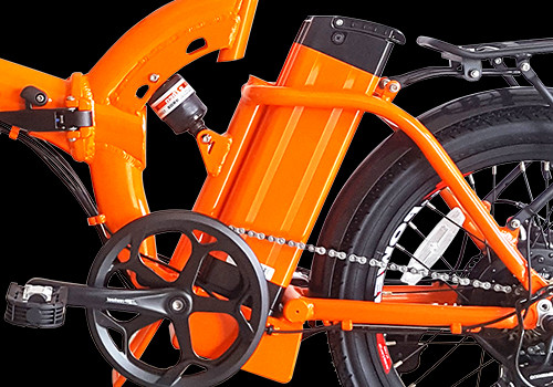 Orange Urban Folding Ebike