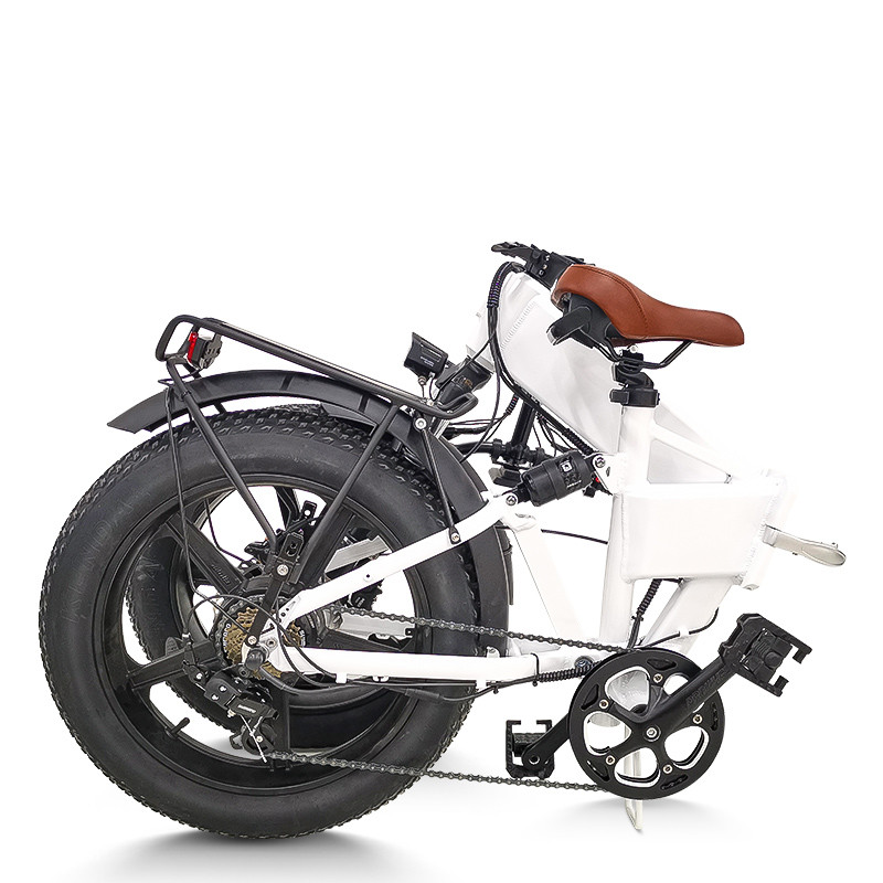 Folded Cemoto electric bike with fat tires
