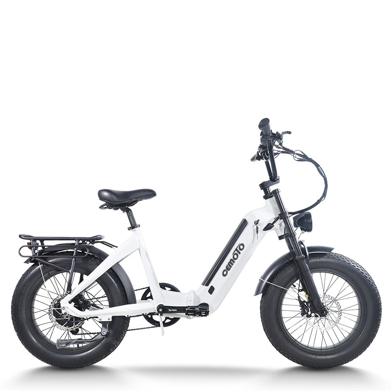 White Fat Tire Folding Ebike