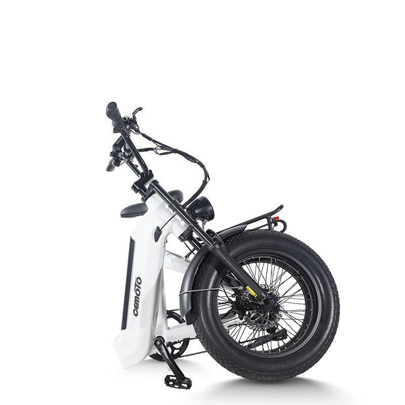 Folded Cemoto electric bike with fat tires