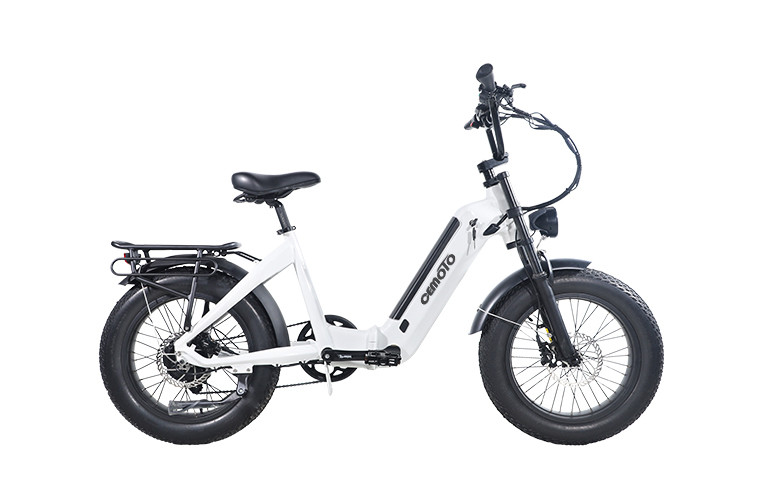 White Fat Tire Folding Ebike