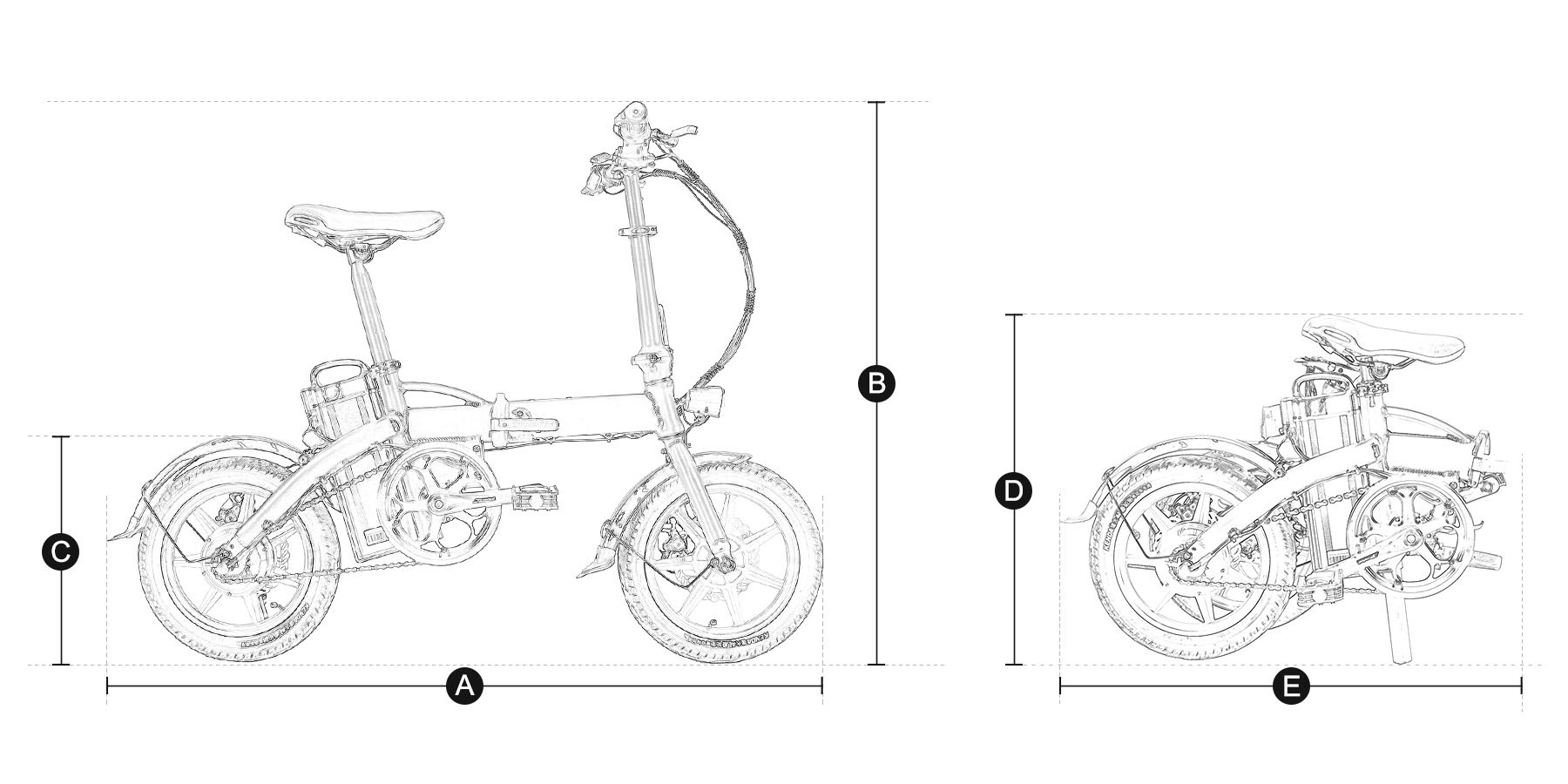 Mini Folding Ebike Size AEB08D