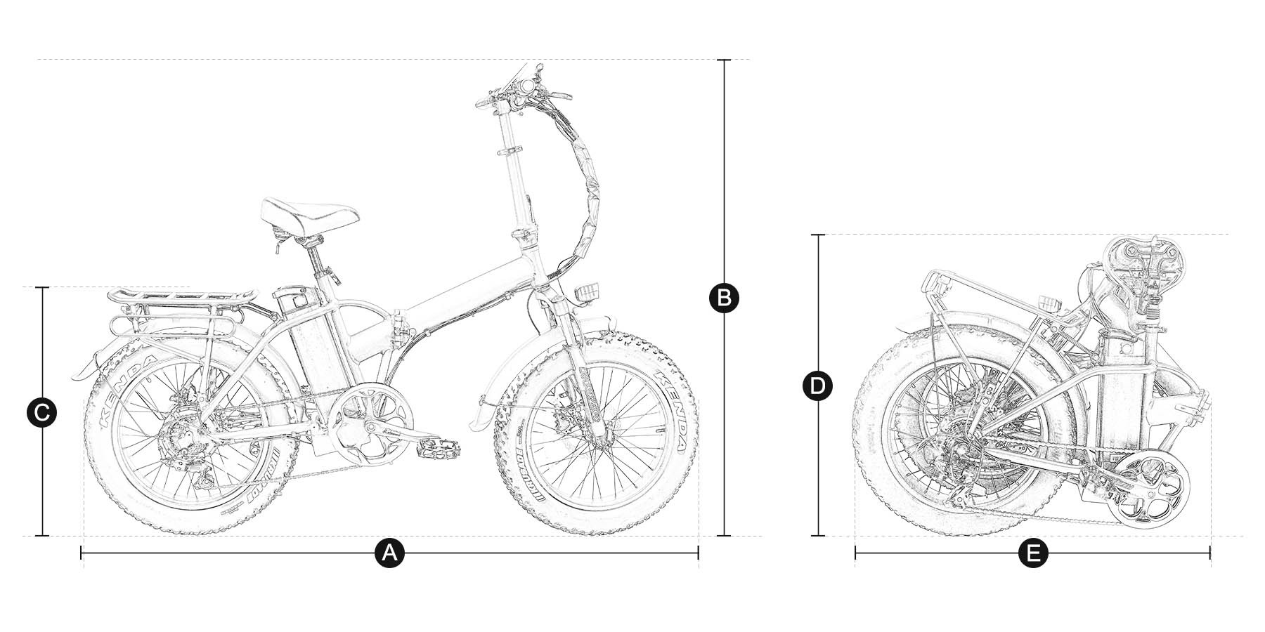 Mini Folding Ebike Size AEB08A