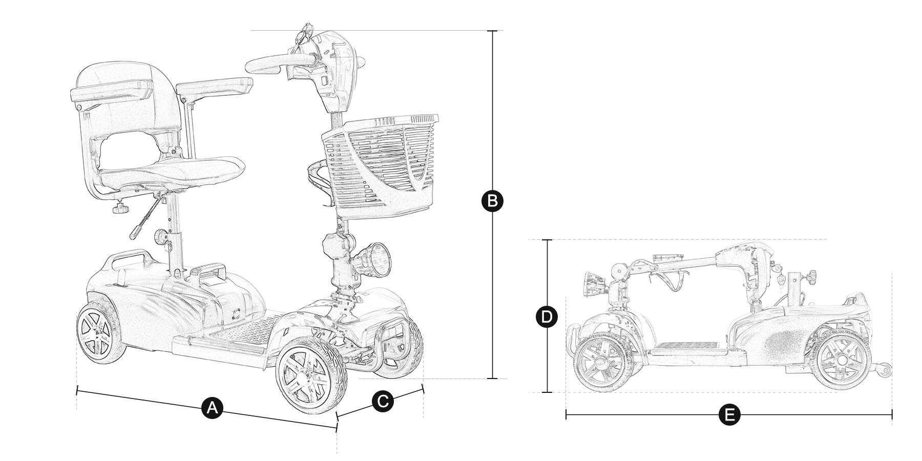 Folding Mobility Scooter Size