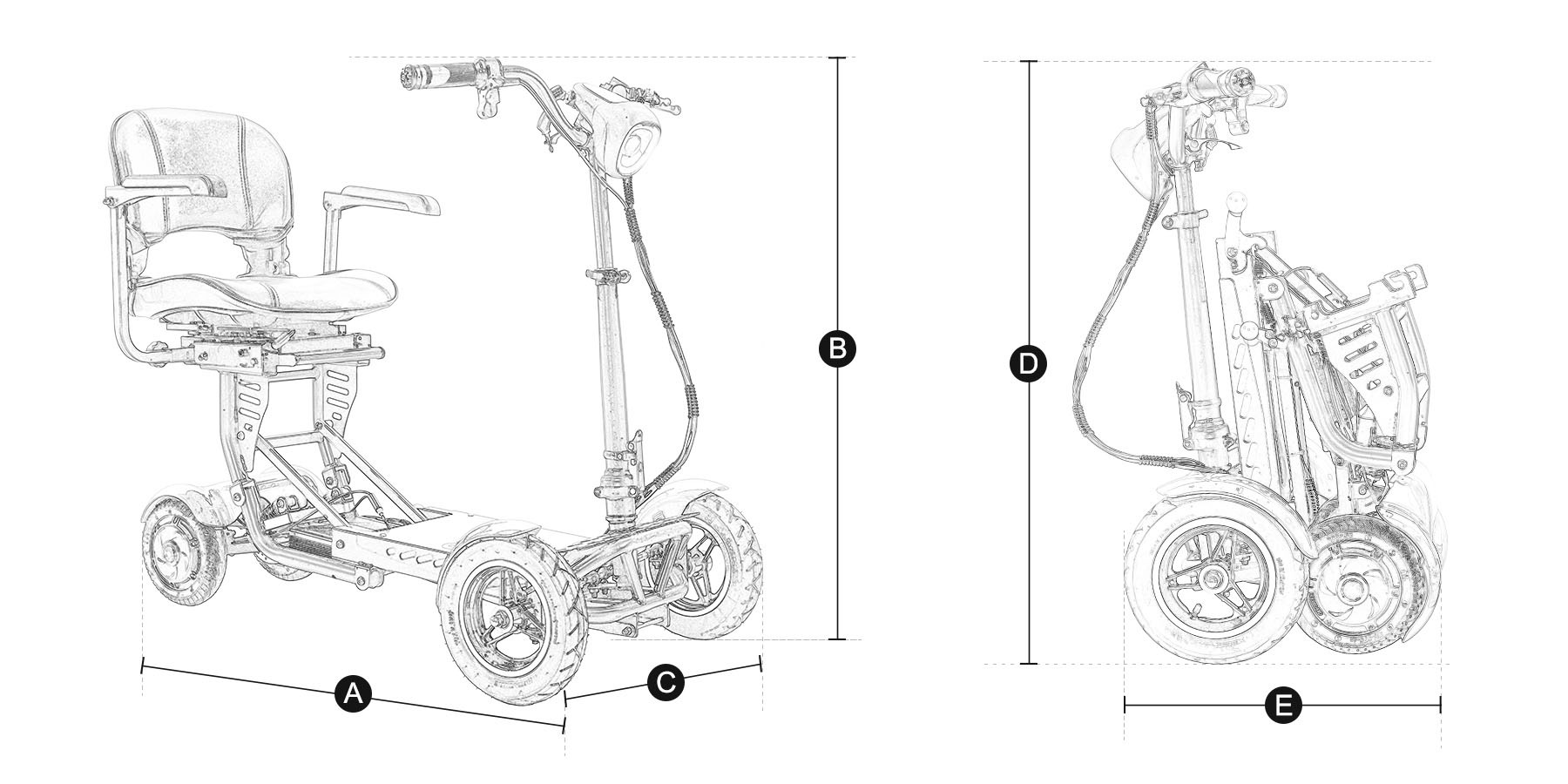 Folding Mobility Scooter Size