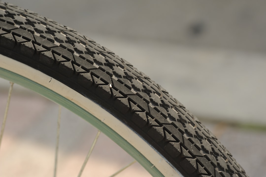 Close-up of a DOT-approved electric dirt bike tire