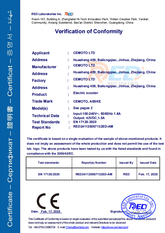 CE Certificate