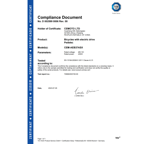 TÜV Certification
