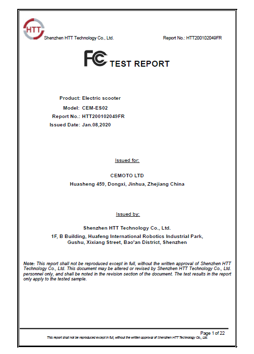 FCC Test Report