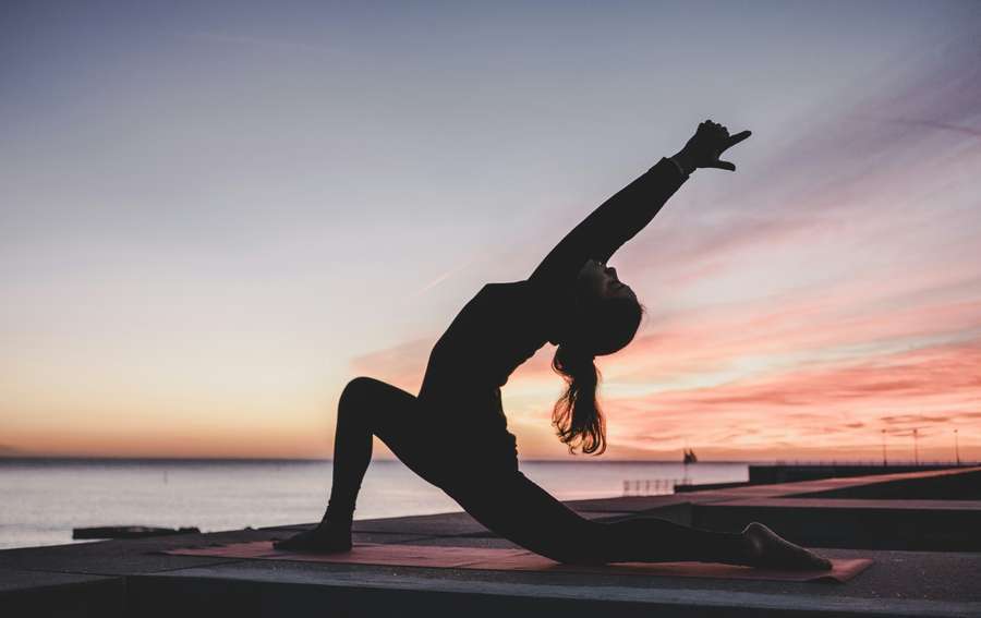 A calm yoga moment in nature