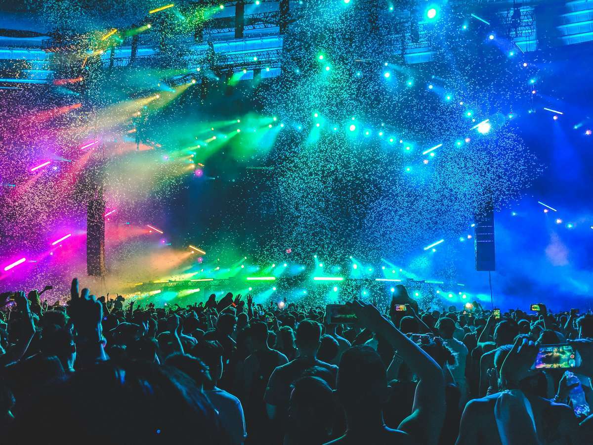 Stage lights at a streetwear culture event
