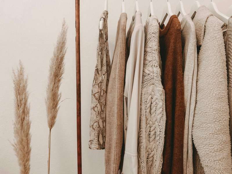 Streetwear garments on display rack