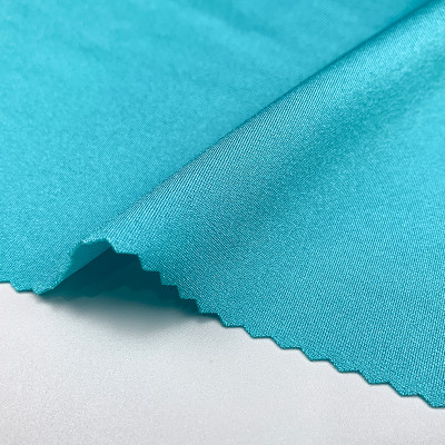 Nylon shiny double-draw fabric, nylon ribbed four-way stretch soft, suitable for swimwear, sportswear, gymnastic wear.