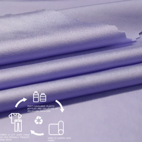 Tejido ecológico, tejido micro brillante reciclado, tejido de punto elástico en cuatro direcciones, adecuado para trajes de baño, camisetas de moda, ropa deportiva.