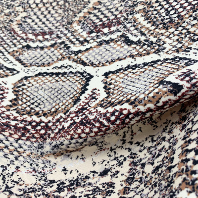 Printed fabric, snake print fabric, nylon plain 4-way stretch soft multicolor printed fabric.