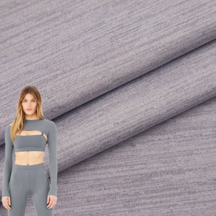Sports fabric Textured Stripe-Dot Mélange Polyester Spandex Fabric
