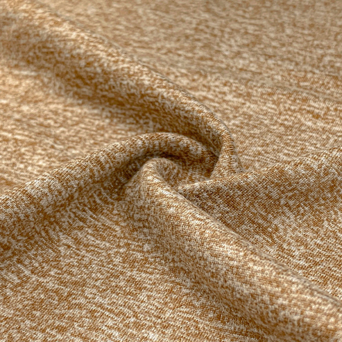 Sports fabric Cationic Heathered Brushed Double-Faced Polyester Spandex Fabric – 260 GSM, Cotton-Like Feel