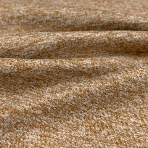 Sports fabric Cationic Heathered Brushed Double-Faced Polyester Spandex Fabric – 260 GSM, Cotton-Like Feel