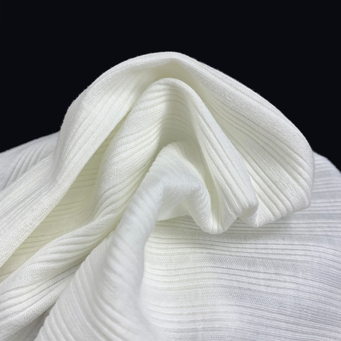 Needle-Punched Cotton Polyester Spandex Rib Fabric – 180 GSM, 152cm Width