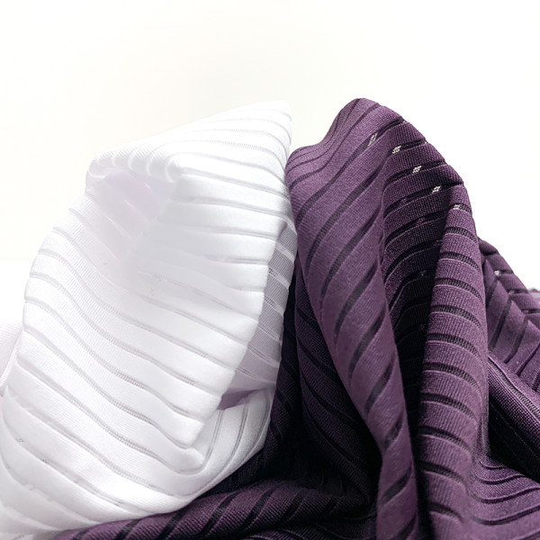 Weft Striped Polyester Spandex Fabric Lightweight 120–130 GSM 60