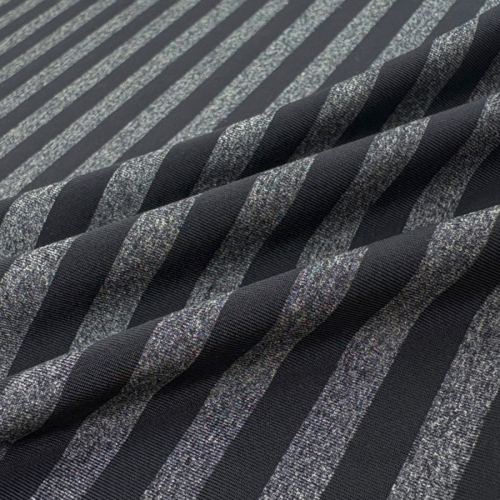 Shiny Cationic Blended Stripe Nylon Polyester Spandex Fabric – 120 GSM, 63" Width