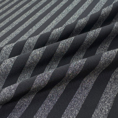 Shiny Cationic Blended Stripe Nylon Polyester Spandex Fabric – 120 GSM, 63