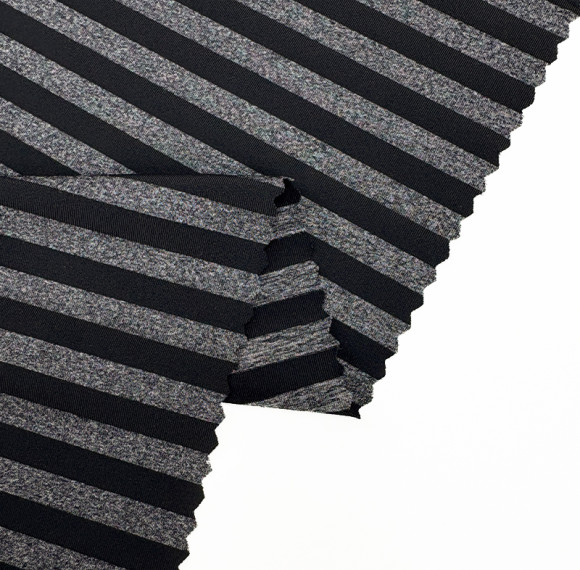 Shiny Cationic Blended Stripe Nylon Polyester Spandex Fabric – 120 GSM, 63" Width