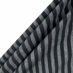 Shiny Cationic Blended Stripe Nylon Polyester Spandex Fabric – 120 GSM, 63
