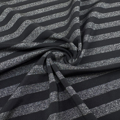 Shiny Cationic Blended Stripe Nylon Polyester Spandex Fabric 120 GSM 63" Width