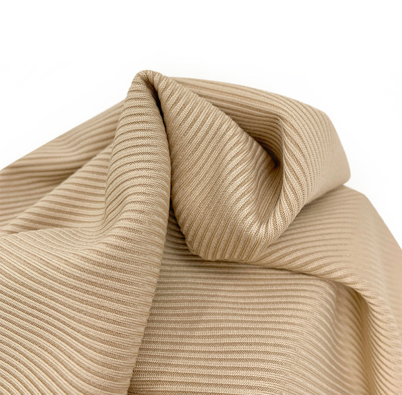 2×2 Heavy Polyester Rib Knit Fabric – 250 GSM, 165cm Width