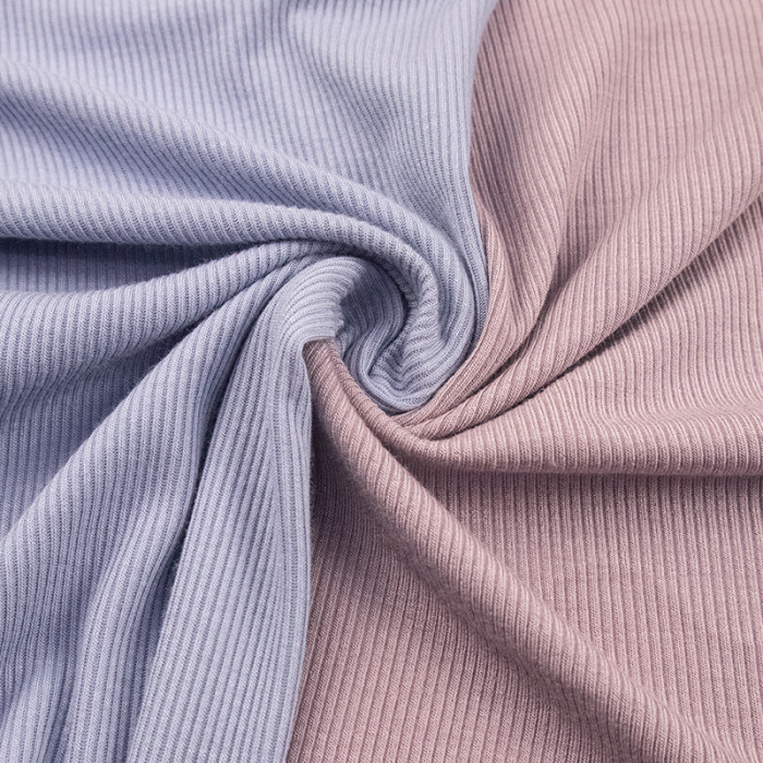 Rayon Spandex 2×2 Rib Knit Fabric – Cuttable Without Hemming, 180 GSM