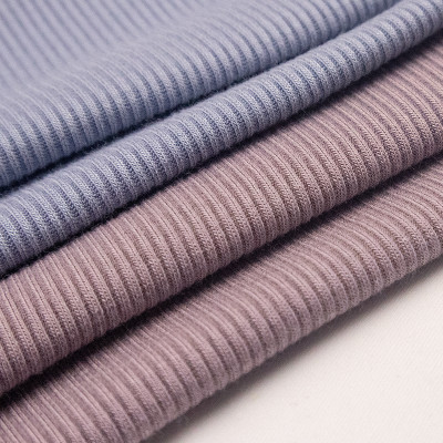 Rayon Spandex 2×2 Rib Knit Fabric Cuttable Without Hemming 180 GSM