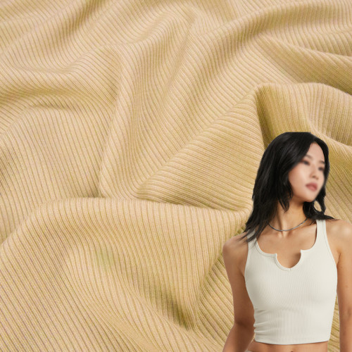 60s Lenzing Modal Spandex 2×2 Rib Knit Fabric – 175 GSM, 140cm Width