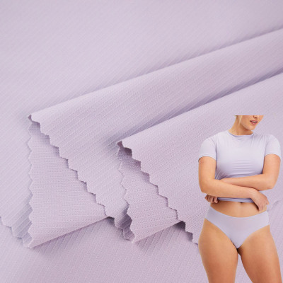 Fine Stripe Nylon Spandex Fabric – 170 GSM, 13% Spandex, Soft & Breathable Lingerie Fabrics
