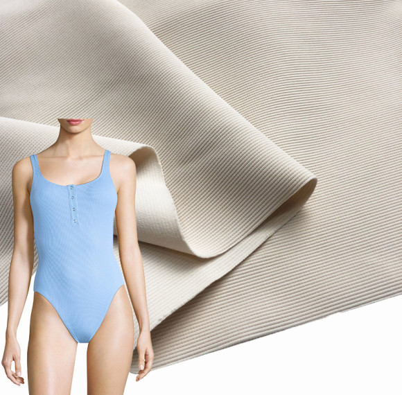 Lulu Striped High Stretch Rib Nylon Spandex Fabric – 260 GSM, Naked Feel Series