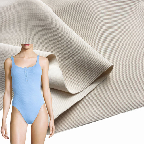 Lulu Striped High Stretch Rib Nylon Spandex Fabric 260 GSM Naked Feel Series