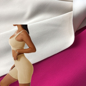 Lulu Striped High Stretch Rib Nylon Spandex Fabric 260 GSM Naked Feel Series