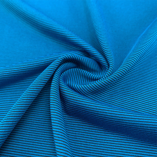 Moisture Wicking Stripe Polyester Fabric 100 GSM Quick Dry Breathable Series