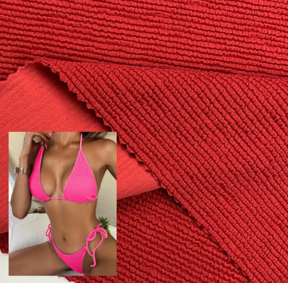 Textured Jacquard Nylon Spandex Bubble Fabric – 330gsm, 110cm